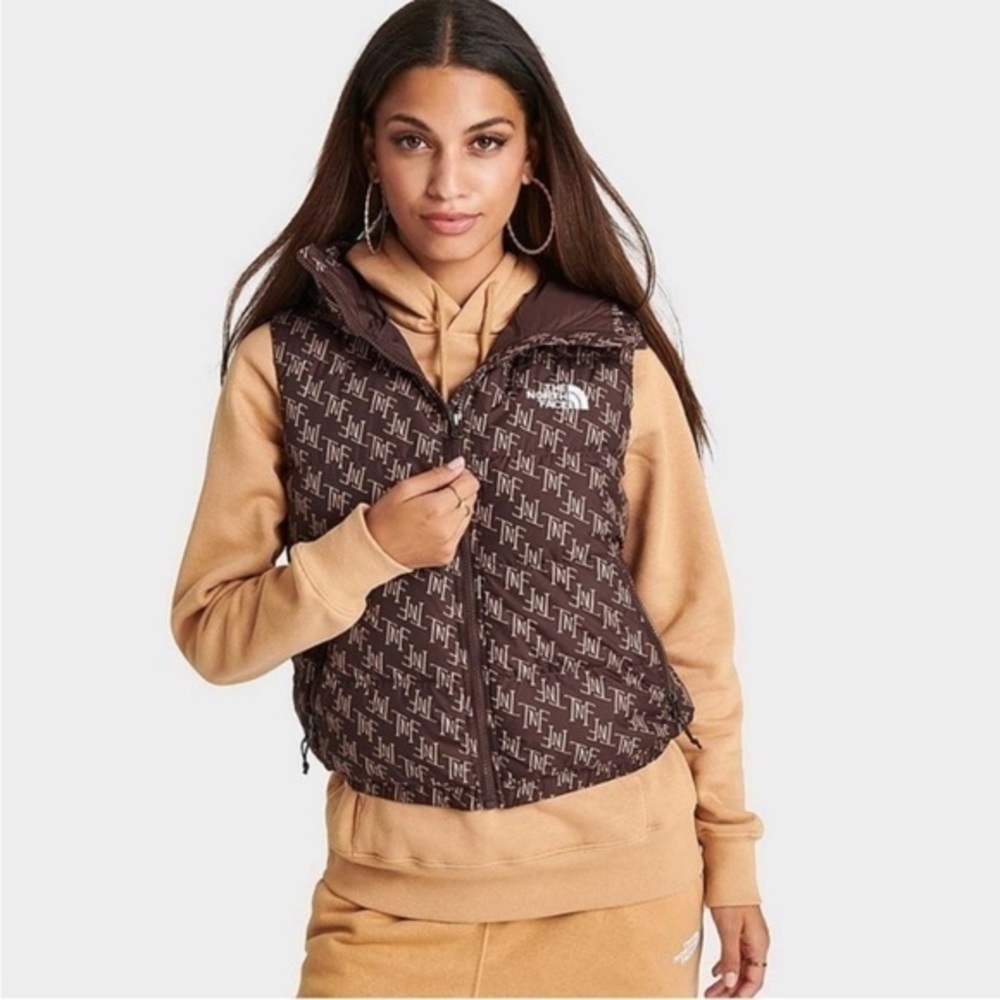 The North Vest Puffer Down Vest Hydrenalite in Graphic Brown